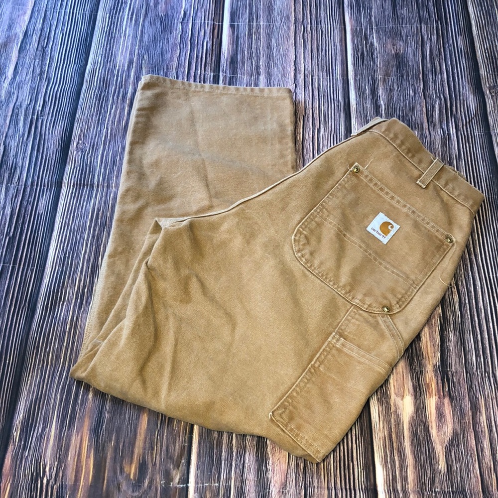 Vtg 90’s Carhartt duck-canvas double-knee work pants size 32x29”